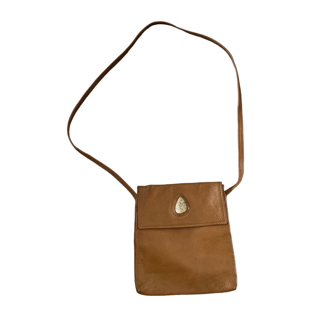 Artisan made Authentic Leather crossbody with stone inlay